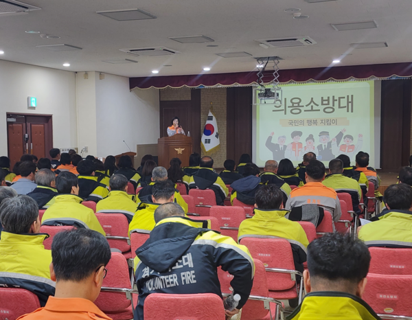 ▲ 포천소방서 의용소방대 교관활용 대원교육 실시 모습.
