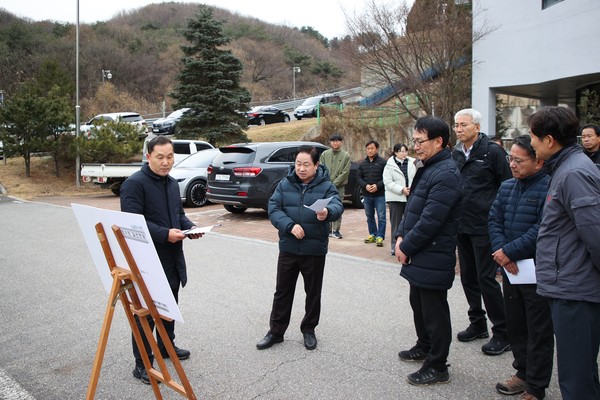 ▲ 주광덕 남양주시장 동절기 대비 주요시설 현장점검 실시 모습.