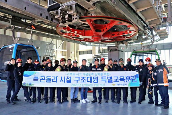 ▲ ‘곤돌라 사고대비 인명구조 훈련’ 단체사진.