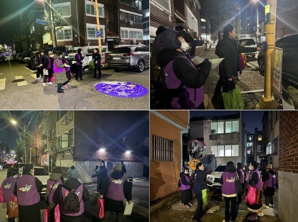 ▲ 인천 남동구 만수1동 안심 귀갓길 현장 모니터링 실시 모습.