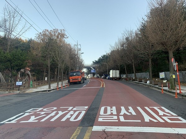 ▲ 미추홀구 도로열선시스템 설치 도로.