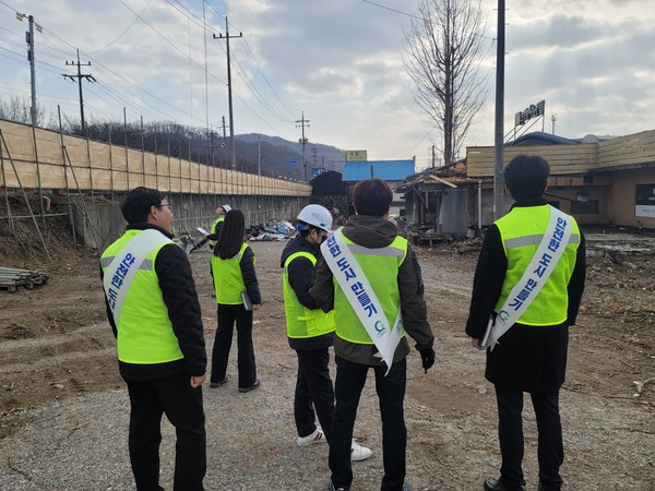 ▲ 경안2지구 사업부지 합동 안전점검 현장.
