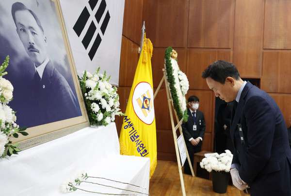 ▲ 2023년 3월 10일 도산안창호 추모식에 참석한 조성명 강남구청장.