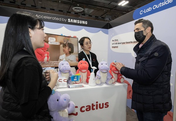 ▲ 올해 초 열린 ‘CES 2023’에 전시한 C랩 아웃사이드 스타트업 . (사진=삼성전자 제공)