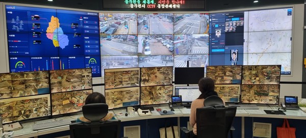 ▲ 동두천시 CCTV 통합관제센터 내부 모습.