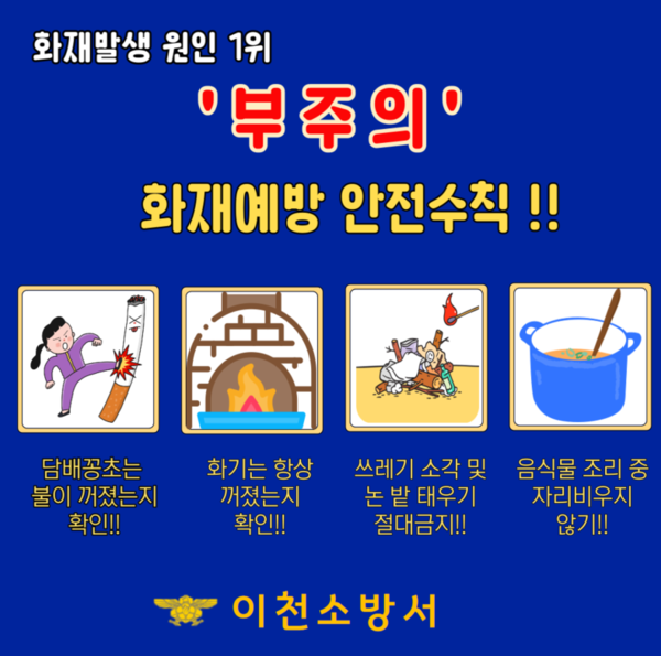 ▲ 이천소방서 화재예방 안전수칙.