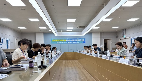 ▲ 평택시 신종감염병 대유행 대비 매뉴얼 수립 관련 유관기관 회의 개최 모습.