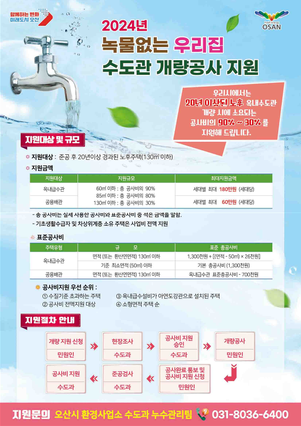 ▲ 녹물없는우리집수도관 개량공사지원 홍보물.