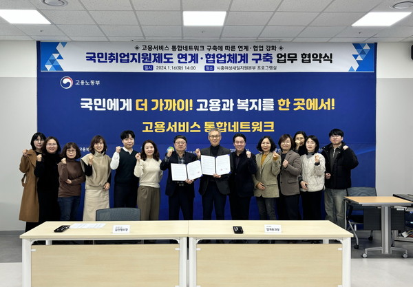 ▲ 시흥시 국민취업지원제도 업무협약식 개최 모습.