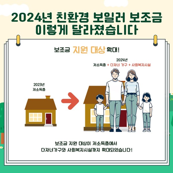 가정용 친환경 보일러 설치 보조금 지원 시행 안내문