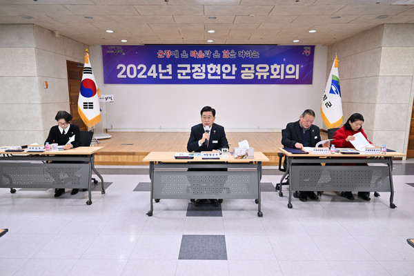 ▲ 양평군 군정현안공유회의 개최 모습.