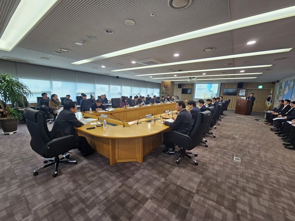 ▲ 인천경제자유구역 스마트시티 기반서비스 1단계 구축 사업 착수보고회 개최 모습.