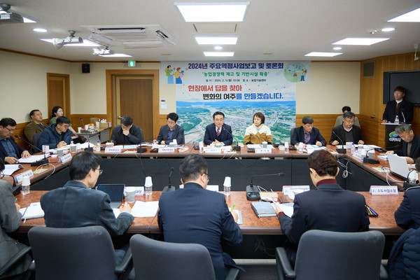 ▲ 여주시 현장에서 함께하는 새해 주요역점 업무 보고 및 토론회 개최 모습.