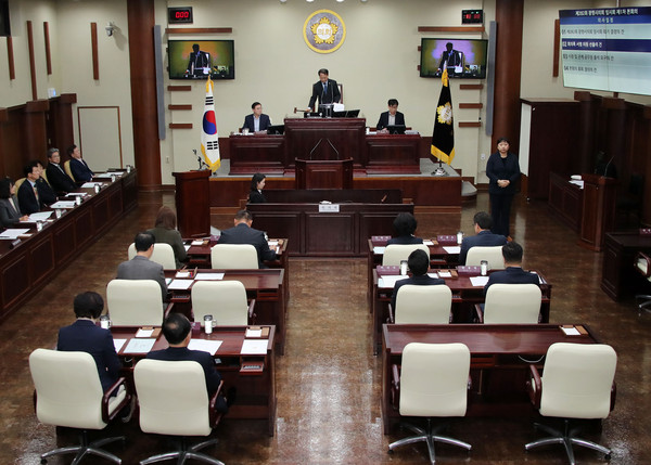 ▲ 광명시의회, 임시회 개회 전경.