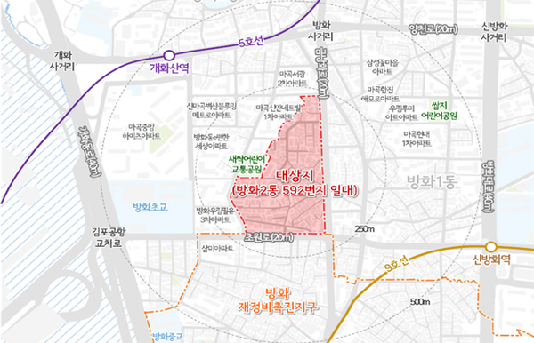 ▲ 강서구 방화동 592-1 위치도.