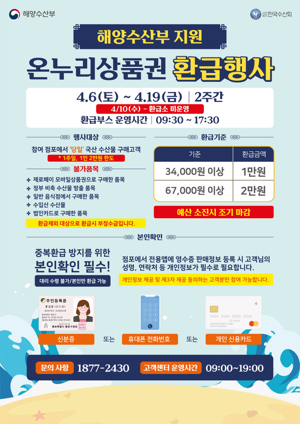 온누리상품권 환급 행사 포스터