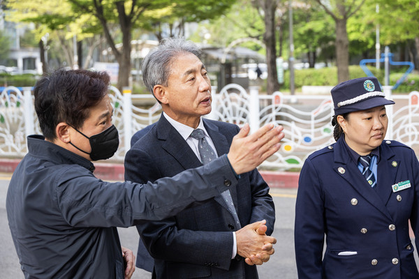 ▲ 계양구 어린이 교통안전 캠페인 실시 모습.