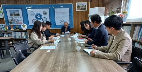 ▲ 동두천시·동양대·한국문화영상고 교육발전특구 시범지역 운영 관련 논의 모습.