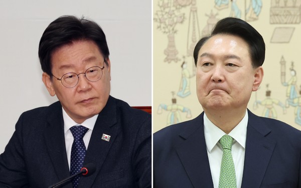 ▲ 이재명 대표와 윤석열 대통령. /뉴시스