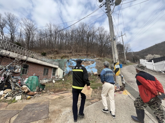 ▲ 파주시 산사태 대피안내 교육 실시 모습.
