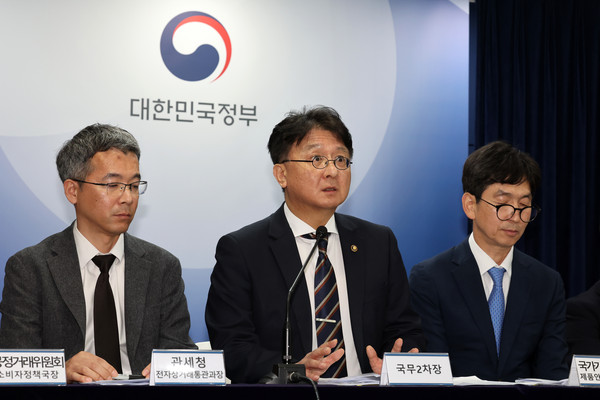 ▲ 이정원 국무조정실 국무2차장이 19일 서울 종로구 정부서울청사에서 해외직구 대책 관련 추가 브리핑을 하고 있다. /뉴시스