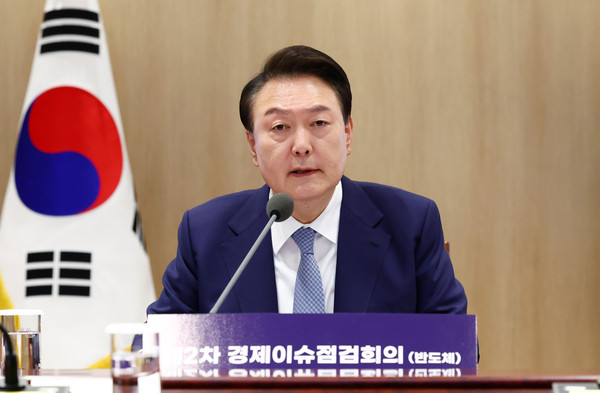 ▲ 제2차 경제이슈점검회의 주재하는 윤 대통령. /뉴시스