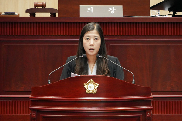 ▲ 정서윤 의원 5분 자유발언.
