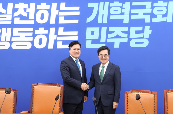 ▲ 더불어민주당 원내대표 면담 모습.