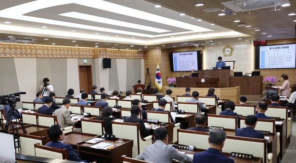 ▲ 평택시의회 제246회 제1차 정례회 개회 모습.