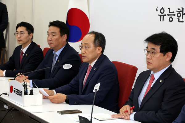 ▲ 입장 발표하는 추경호 원내대표. /뉴시스