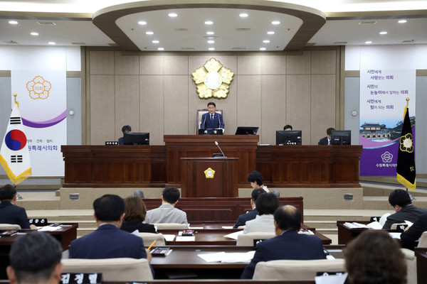 ▲ 수원시의회, 제382회 제1차 정례회 개회 모습.