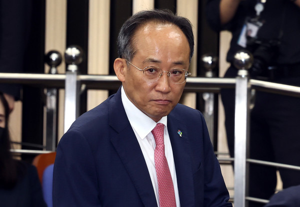 ▲ 의원총회 참석하는 추경호 원내대표. /뉴시스