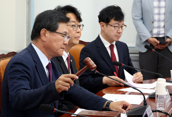 ▲ 의사봉 두드리는 이헌승 전국위 의장. /뉴시스