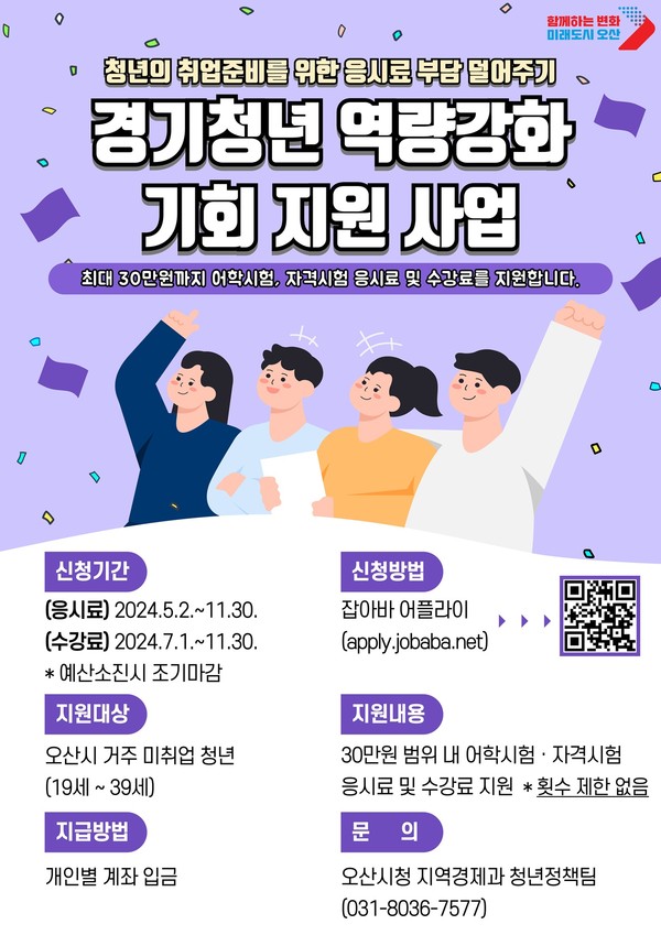 ▲ 경기청년 역량강화 기회 지원 사업 안내물.