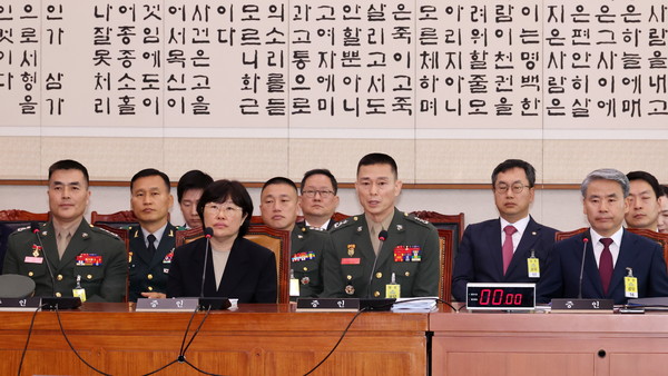 ▲ 국회 채상병 특검법 청문회 출석 증인들. /뉴시스
