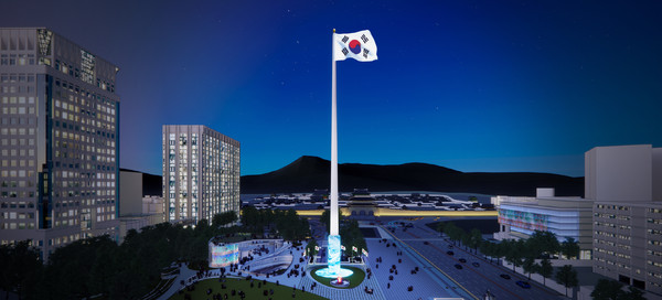 ▲ 광화문광장 태극기.(사진=서울시 제공)