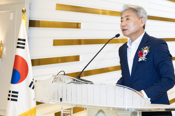 ▲ 윤환 계양구청장이 '보훈가족 보은행사'에 참석해 인사말을 하고 있다.