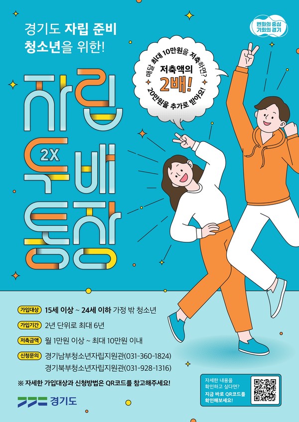 ▲ 경기도 '청소년 자립두배통장' 사업 포스터.