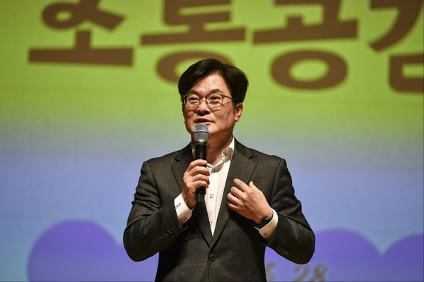 ▲ 김병수 김포시장이 소통공감 행사에서 인사말을 하고 있다.