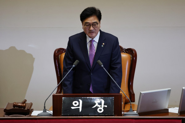 ▲ 본회의 발언하는 우원식 의장. /뉴시스