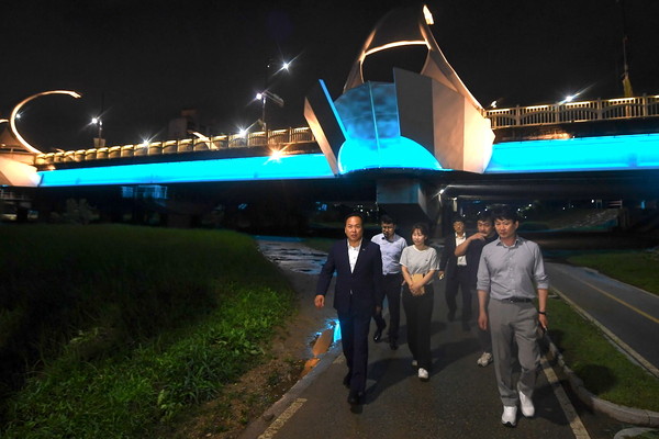 오산천변 5곳 교량에 경관조명 신설