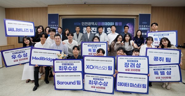 ▲ 인천시 공공데이터 활용 경진대회 시상 모습.