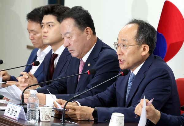 ▲ 발언하는 추경호 원내대표. /뉴시스