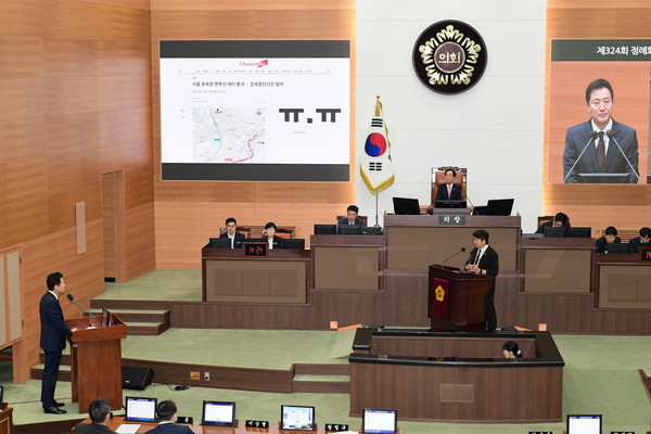 ▲ 문성호 의원 시정질문 사진.