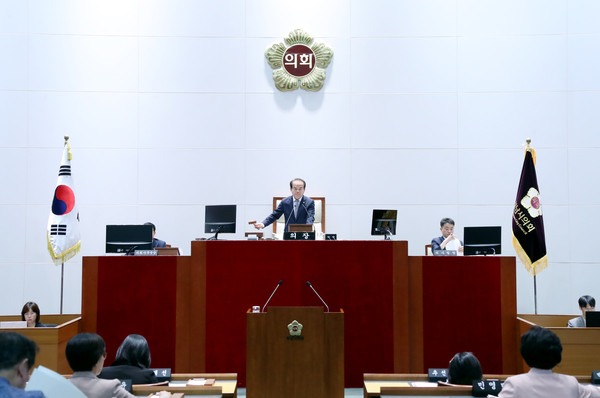 ▲ 성남시의회 제1차 본회의 개회 모습.