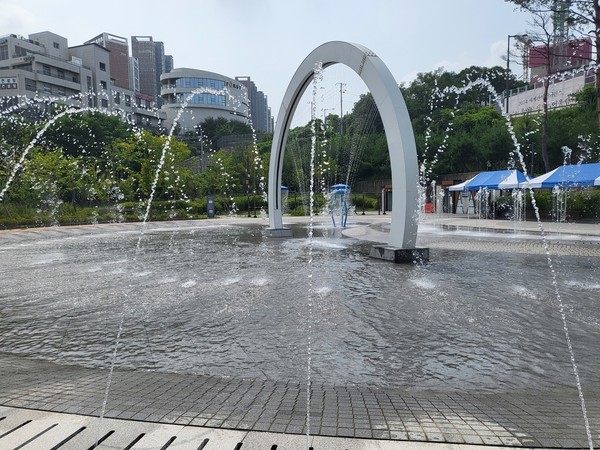 ▲ 광주시 도람근린공원 물놀이장 운영 모습.