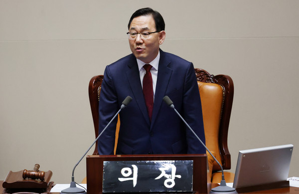 ▲ 발언하는 주호영 국회부의장. /뉴시스