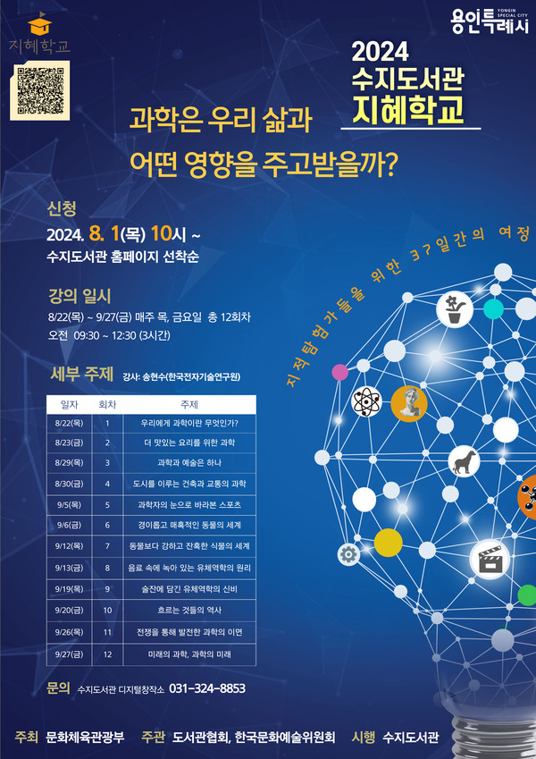 ▲ 용인특례시 수지도서관 '도서관 지혜학교' 안내 포스터.