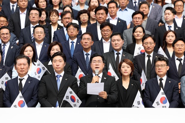 ▲ 정부 규탄 발언하는 박찬대 원내대표. /뉴시스