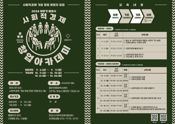 하반기 화성시 사회적경제 창업아카데미 수강생 모집